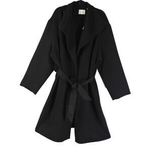 NEW, Vince Drape Neck Hooded Wool & Cashmere Coat in Black Sz 3X #C4785